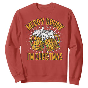 Funny Merry Drunk I'm Christmas Sweatshirt Vintage Beer Mugs Xmas TS11 Red Print Your Wear