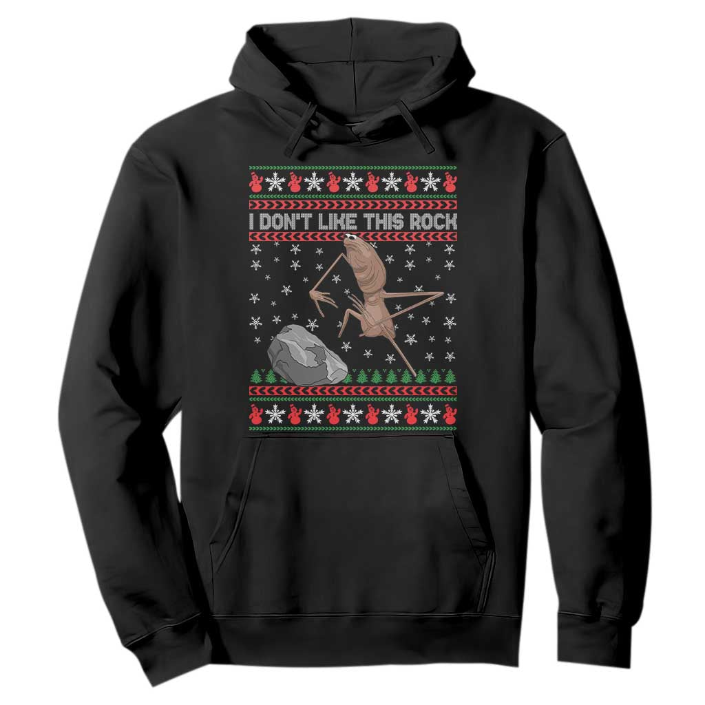 Funny Marcus The Worm Christmas Hoodie I Dont Like This Rock Xmas Meme TS11 Black Print Your Wear