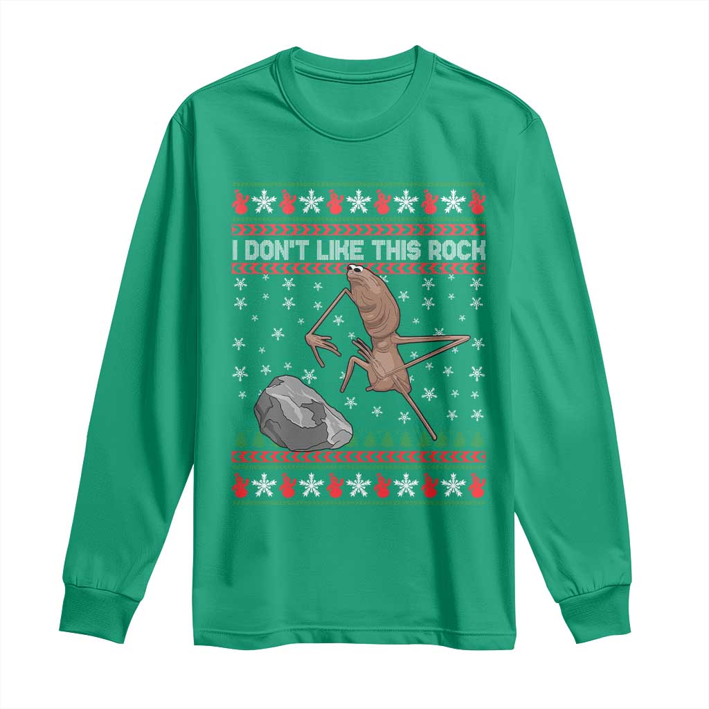 Funny Marcus The Worm Christmas Long Sleeve Shirt I Dont Like This Rock Xmas Meme TS11 Irish Green Print Your Wear