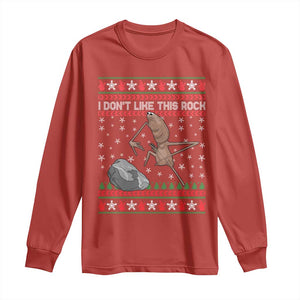 Funny Marcus The Worm Christmas Long Sleeve Shirt I Dont Like This Rock Xmas Meme TS11 Red Print Your Wear