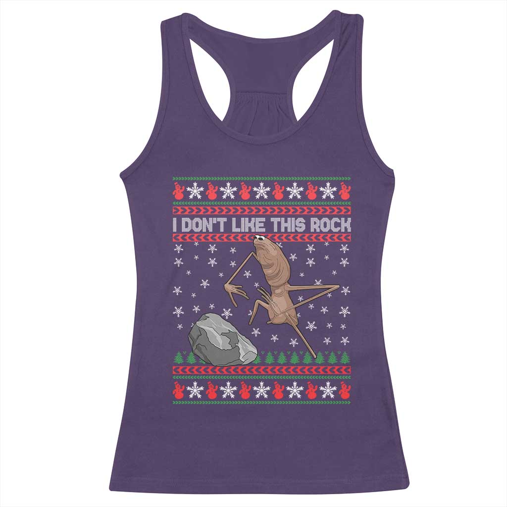 Funny Marcus The Worm Christmas Racerback Tank Top I Dont Like This Rock Xmas Meme TS11 Purple Print Your Wear
