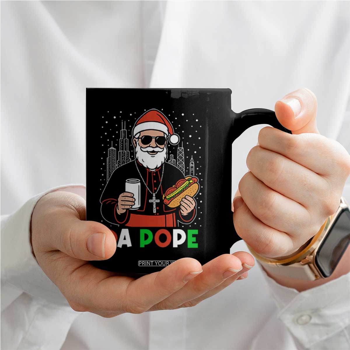 Pope Leo XIV Christmas Coffee Mug Cardinal Robert Prevost Santa Chicago TS11 Print Your Wear