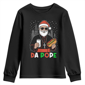 Pope Leo XIV Christmas Youth Sweatshirt Cardinal Robert Prevost Santa Chicago TS11 Black Print Your Wear
