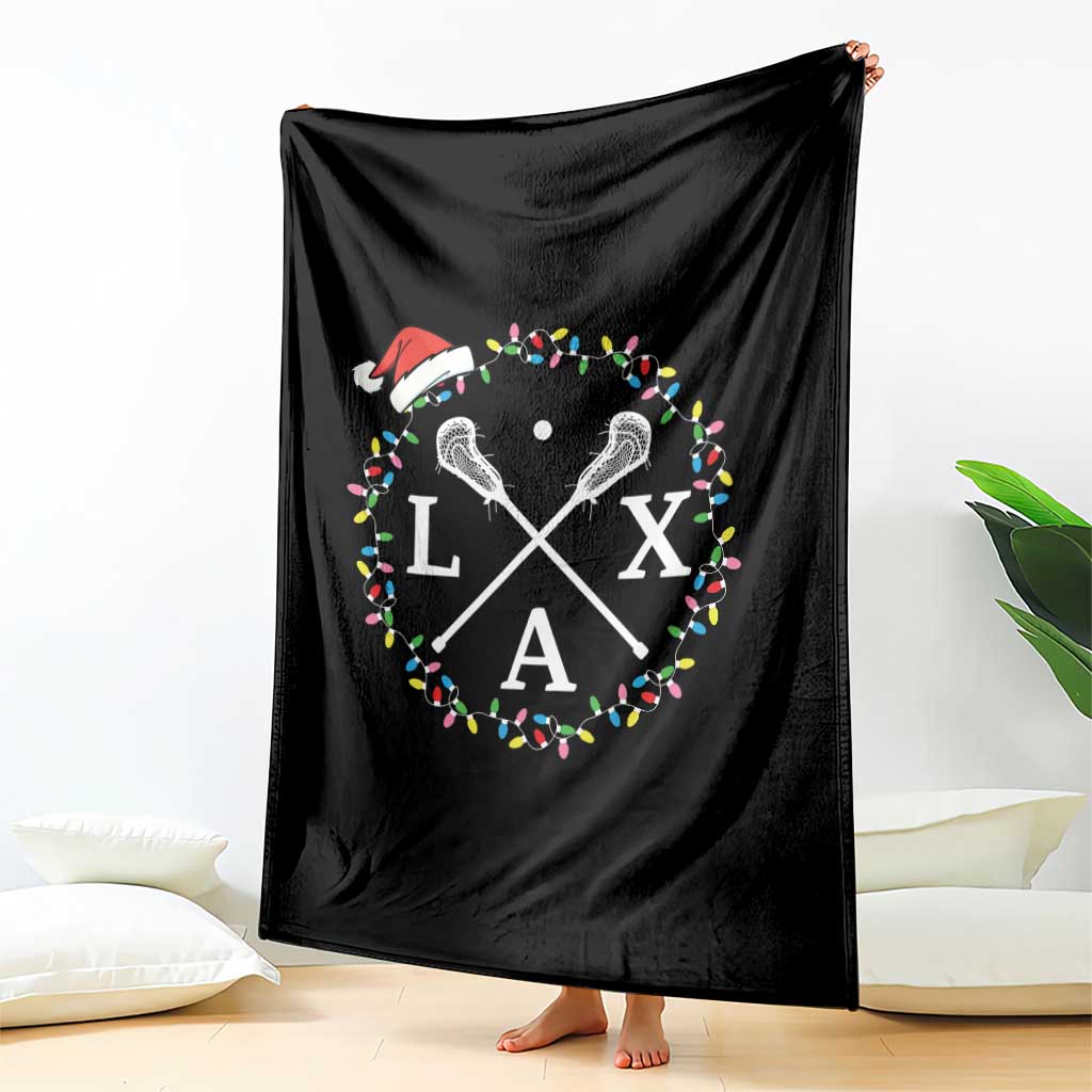 Funny Christmas Lacrosse Lax Stick Santa Hat Throw Blanket TS11 Print Your Wear
