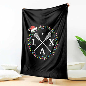 Funny Christmas Lacrosse Lax Stick Santa Hat Throw Blanket TS11 Print Your Wear