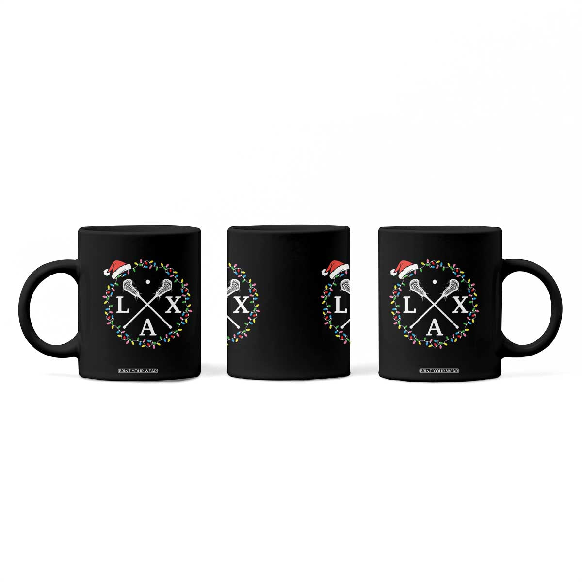 Funny Christmas Lacrosse Lax Stick Santa Hat Coffee Mug TS11 Print Your Wear