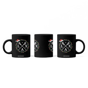 Funny Christmas Lacrosse Lax Stick Santa Hat Coffee Mug TS11 Print Your Wear