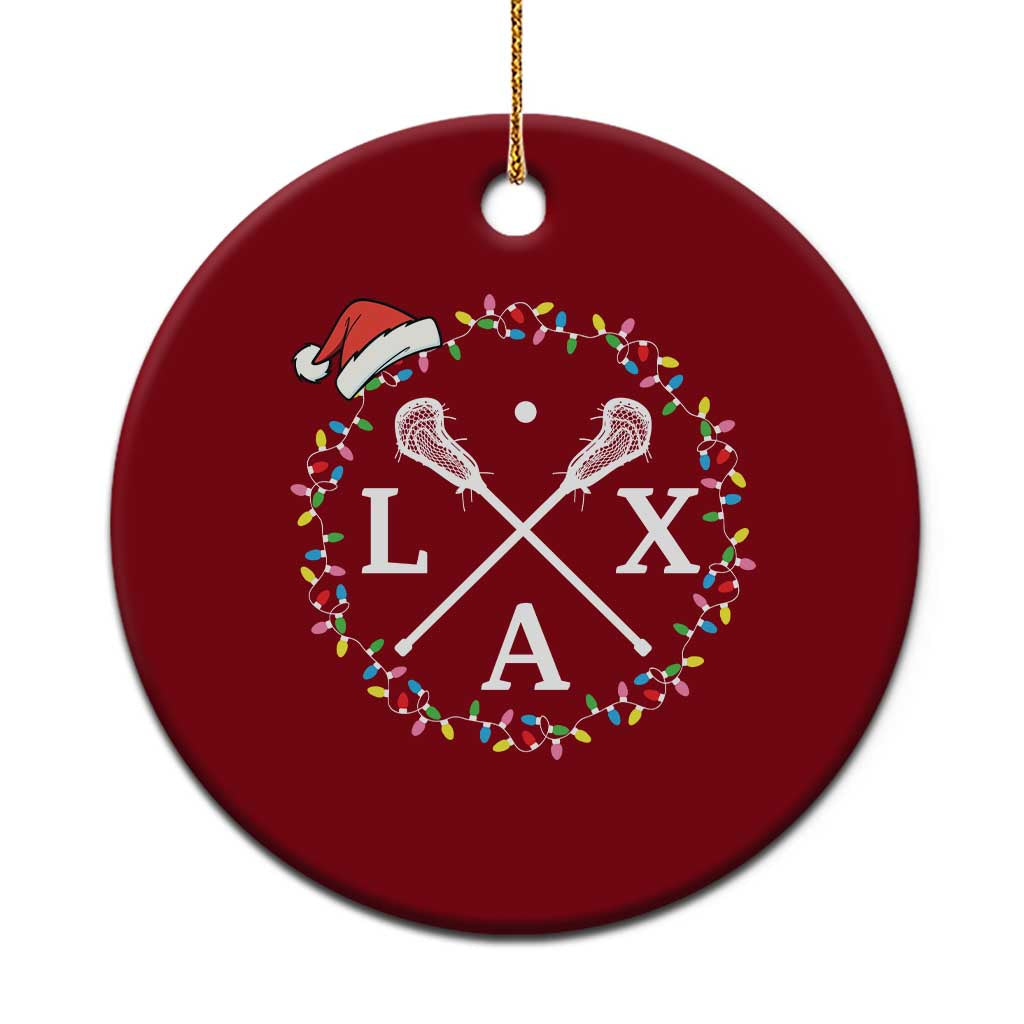 Funny Christmas Lacrosse Lax Stick Santa Hat Ceramic Ornament TS11 1pc Red Print Your Wear