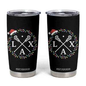 Funny Christmas Lacrosse Lax Stick Santa Hat Tumbler Cup TS11 Black Print Your Wear