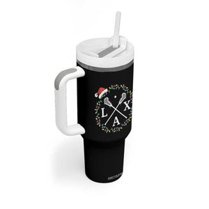 Funny Christmas Lacrosse Lax Stick Santa Hat Tumbler With Handle TS11 Print Your Wear
