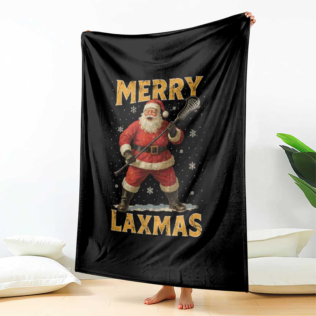 Funny Christmas Lacrosse Throw Blanket Merry Laxmas Santa Lax Player TS11 Print Your Wear