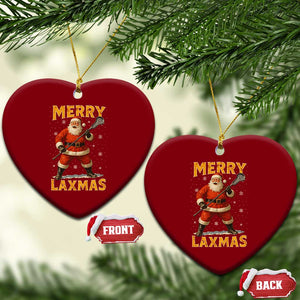 Funny Christmas Lacrosse Ceramic Ornament Merry Laxmas Santa Lax Player TS11 Print Your Wear