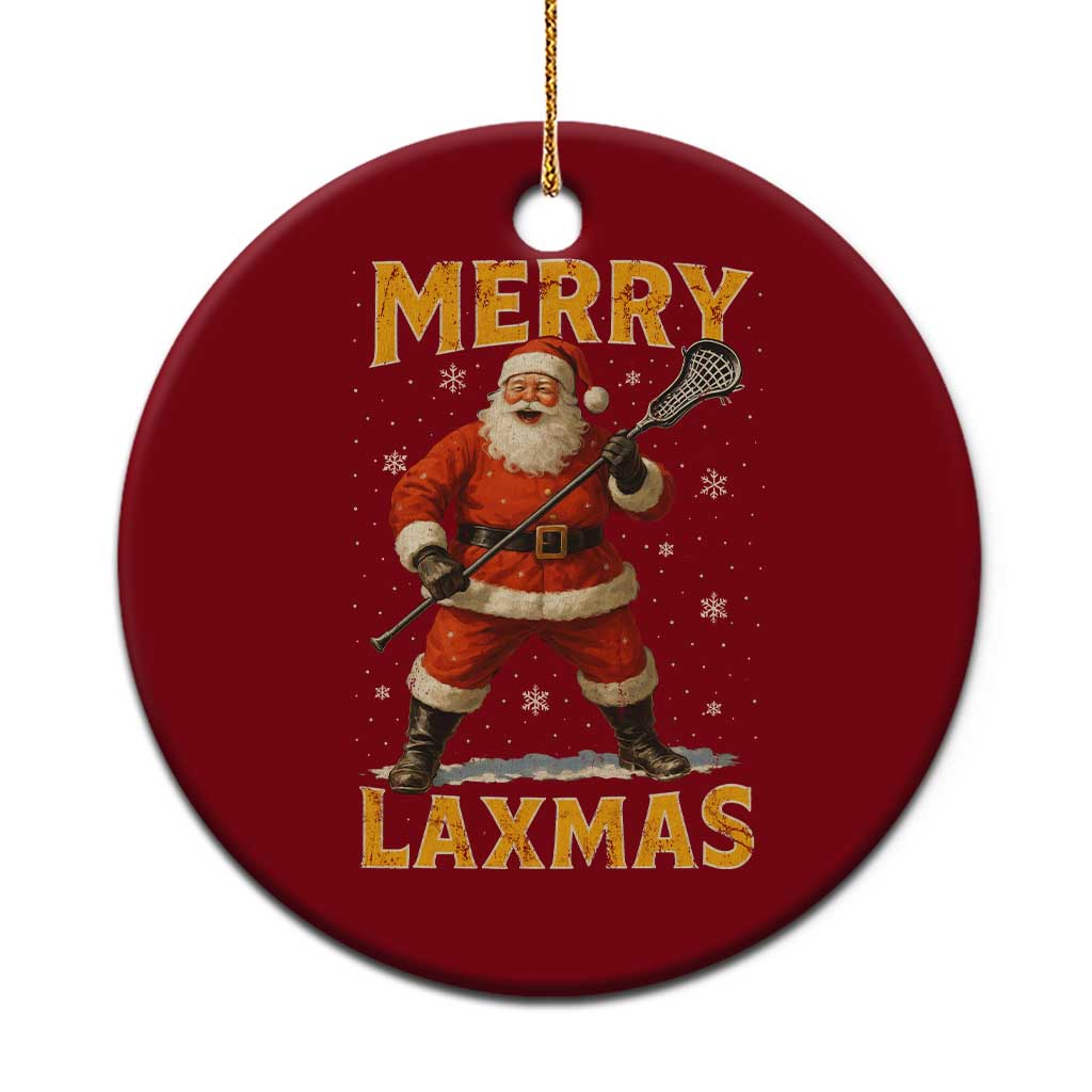 Funny Christmas Lacrosse Ceramic Ornament Merry Laxmas Santa Lax Player TS11 1pc Red Print Your Wear