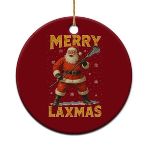 Funny Christmas Lacrosse Ceramic Ornament Merry Laxmas Santa Lax Player TS11 1pc Red Print Your Wear