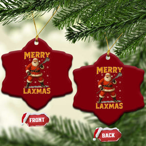 Funny Christmas Lacrosse Ceramic Ornament Merry Laxmas Santa Lax Player TS11 Print Your Wear