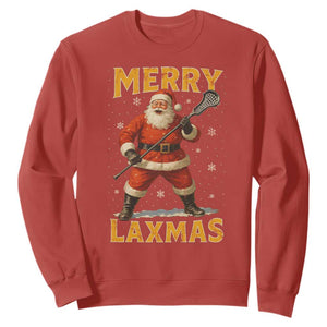 Funny Christmas Lacrosse Sweatshirt Merry Laxmas Santa Lax Player TS11 Red Print Your Wear