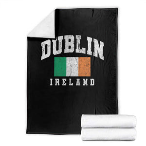 Dublin Ireland Flag Irish Retro Throwback Sports Design Throw Blanket TS11 Black Print Your Wear