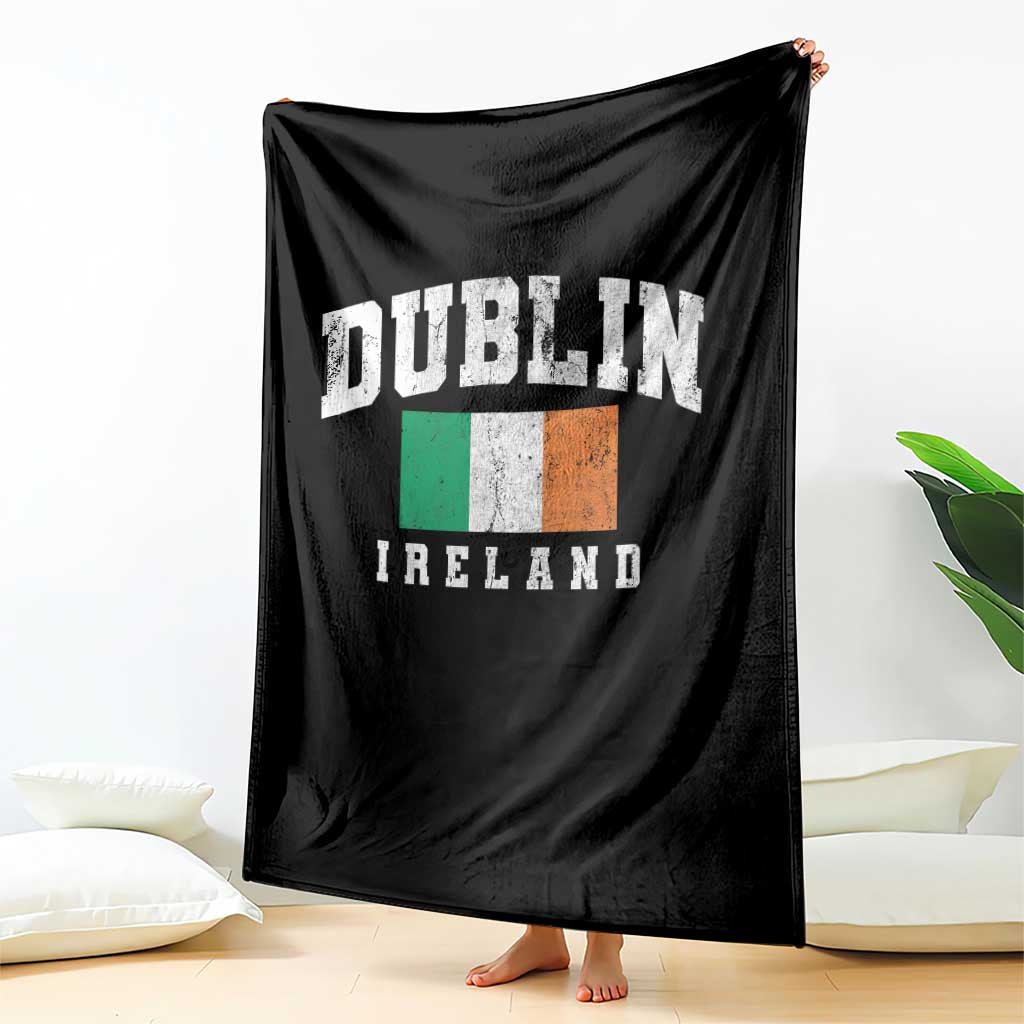 Dublin Ireland Flag Irish Retro Throwback Sports Design Throw Blanket TS11 Print Your Wear