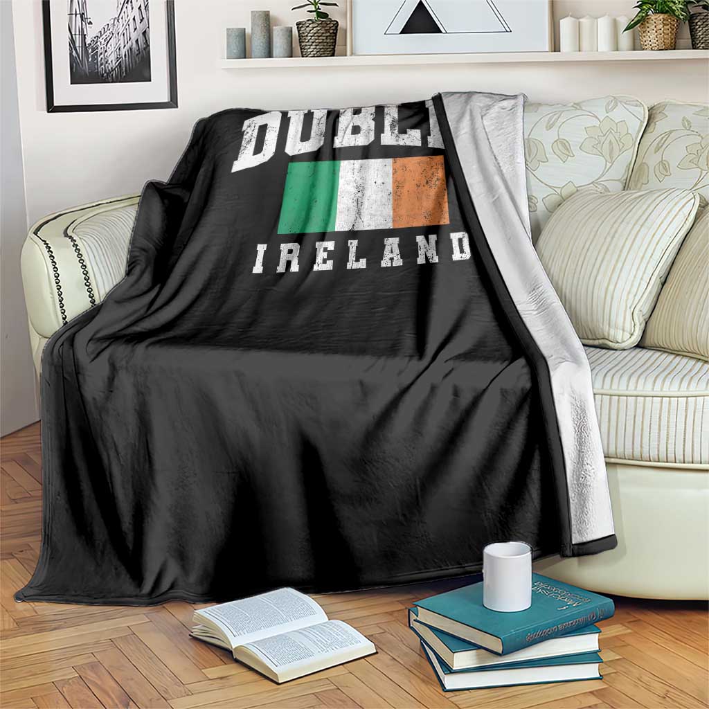 Dublin Ireland Flag Irish Retro Throwback Sports Design Throw Blanket TS11 Print Your Wear