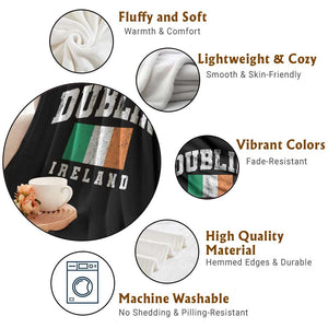 Dublin Ireland Flag Irish Retro Throwback Sports Design Throw Blanket TS11 Print Your Wear