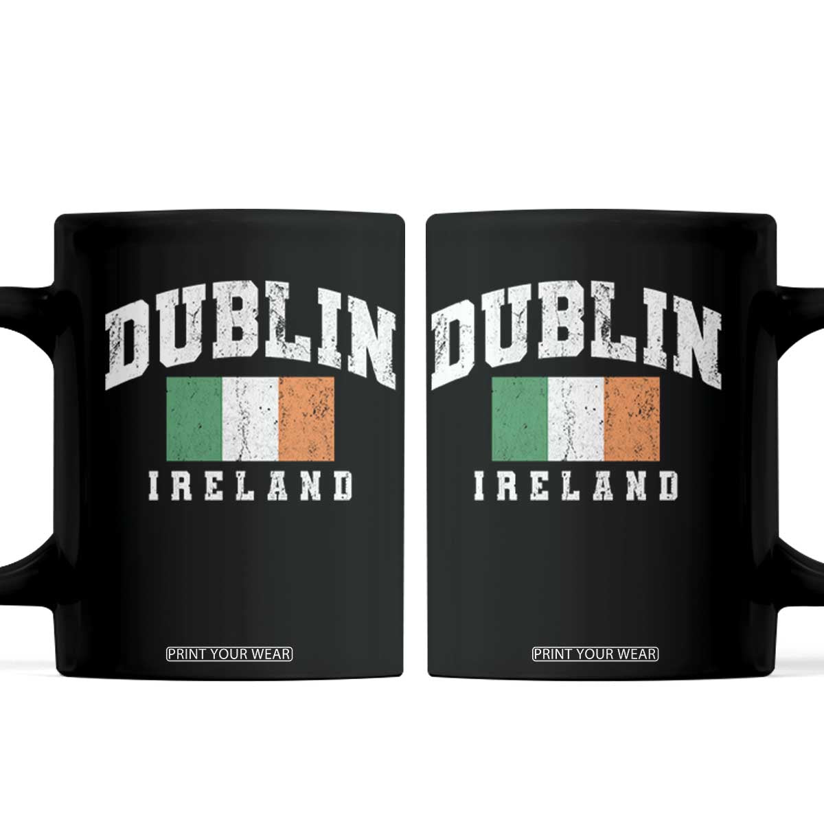 Dublin Ireland Flag Irish Retro Throwback Sports Design Coffee Mug TS11 Black Print Your Wear