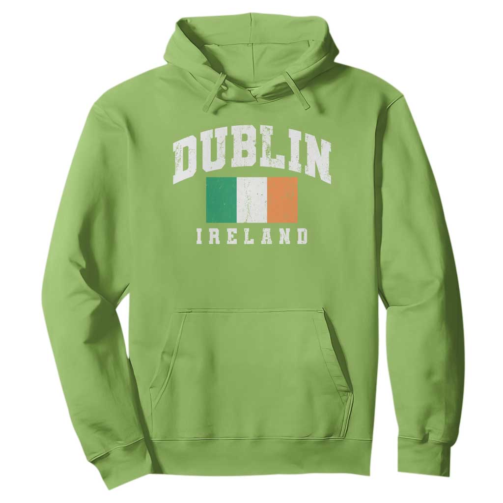 Dublin Ireland Flag Irish Retro Throwback Sports Design Hoodie TS11 Lime Print Your Wear