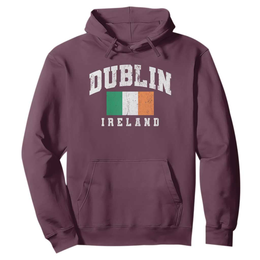 Dublin Ireland Flag Irish Retro Throwback Sports Design Hoodie TS11 Maroon Print Your Wear