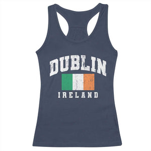 Dublin Ireland Flag Irish Retro Throwback Sports Design Racerback Tank Top TS11 Navy Print Your Wear