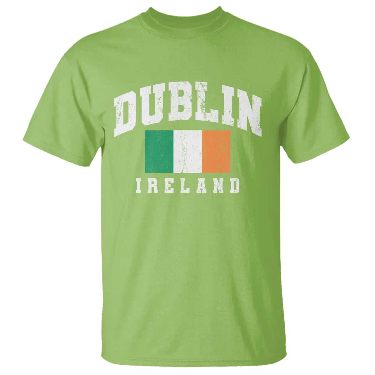 Dublin Ireland Flag Irish Retro Throwback Sports Design T Shirt TS11 Lime Print Your Wear