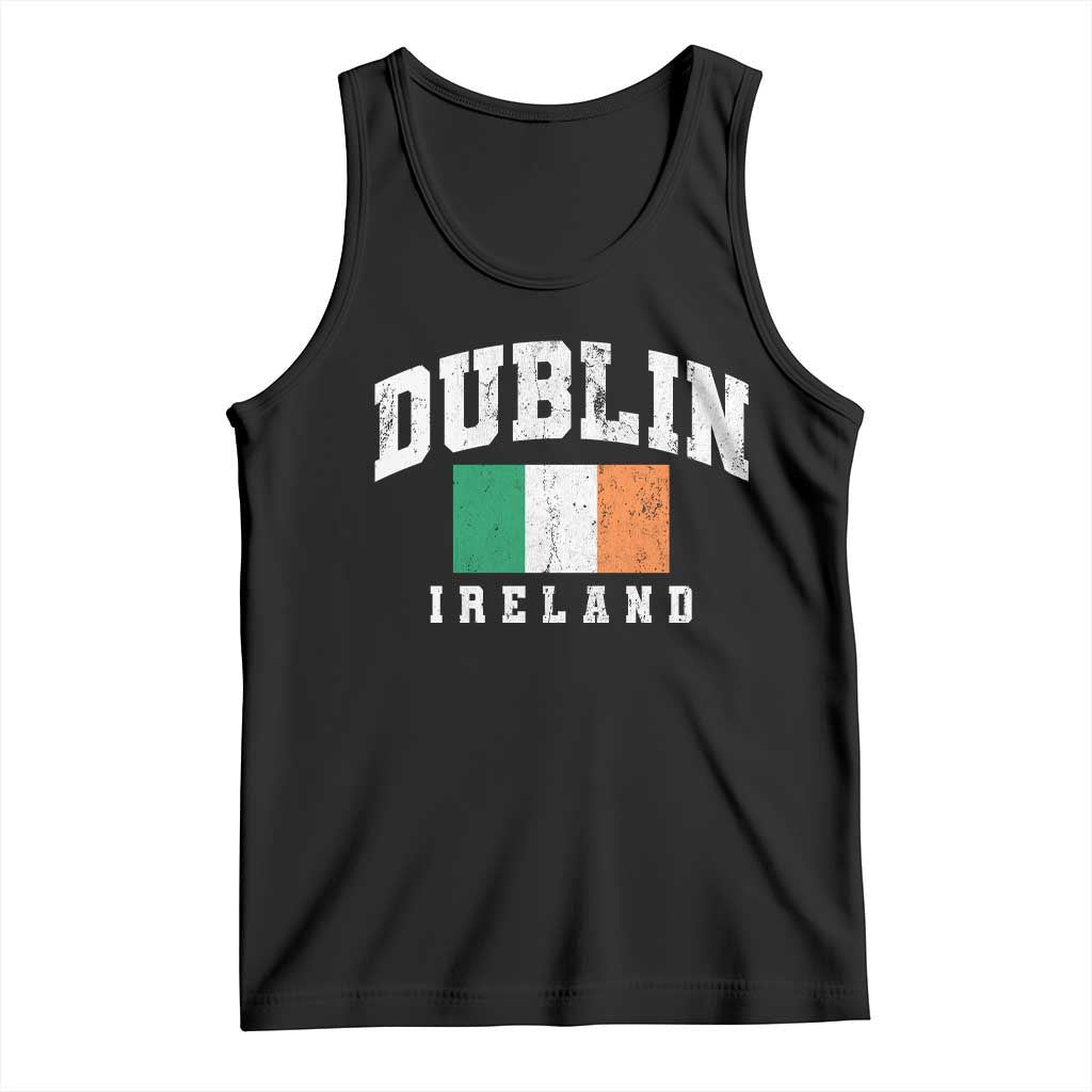 Dublin Ireland Flag Irish Retro Throwback Sports Design Tank Top TS11 Black Print Your Wear