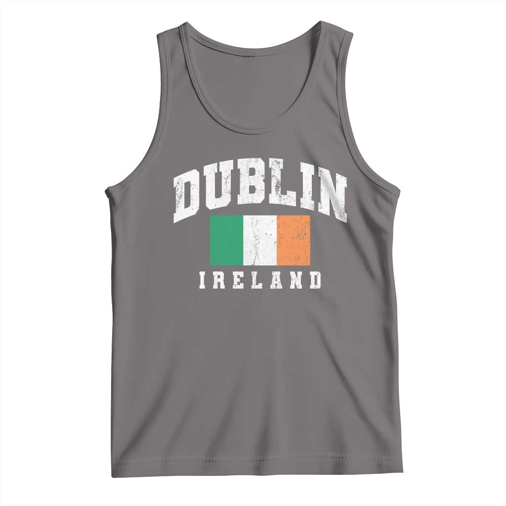 Dublin Ireland Flag Irish Retro Throwback Sports Design Tank Top TS11 Deep Heather Print Your Wear