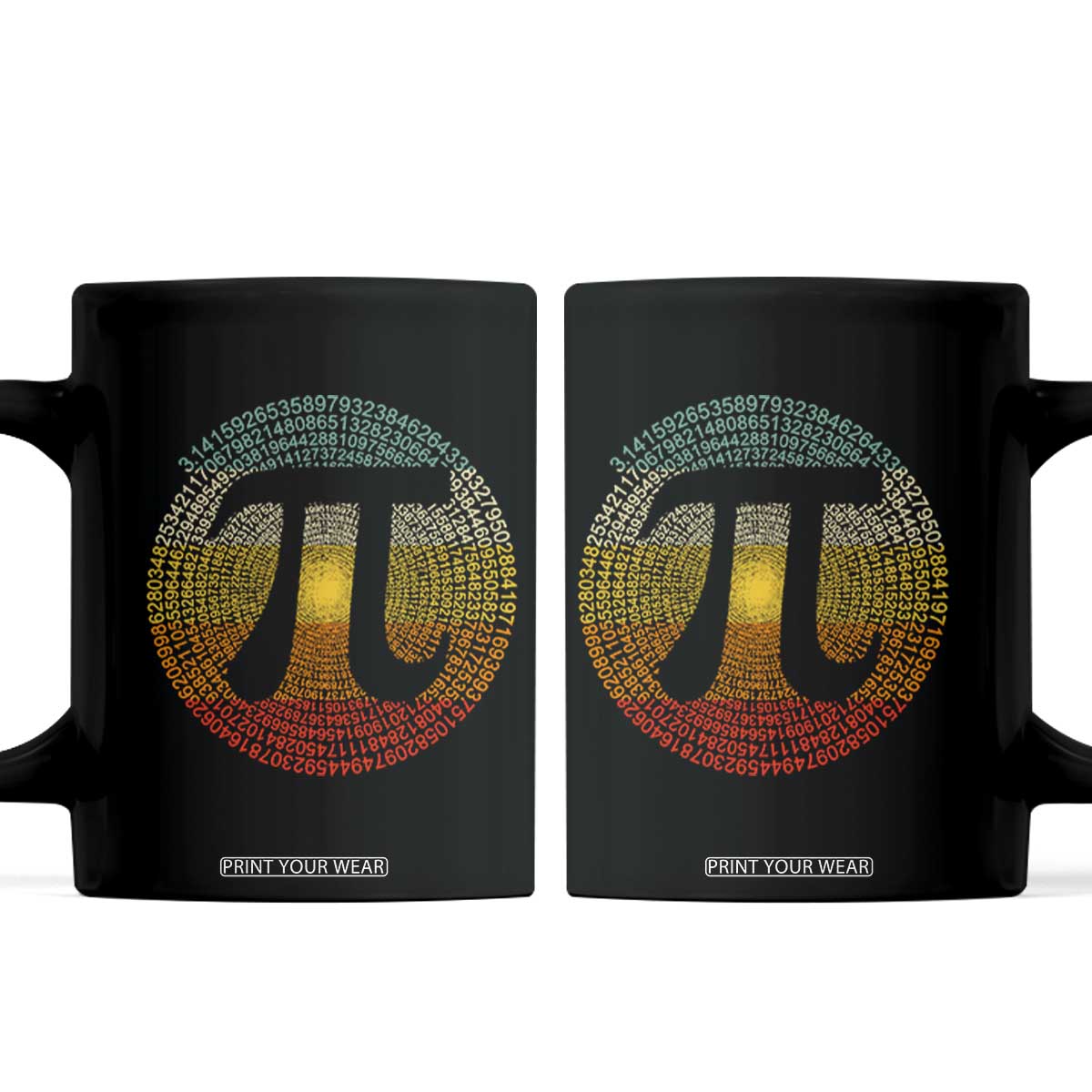 Pi Day Coffee Mug 3,14 Pi Number Retro Symbol Math Science TS11 Black Print Your Wear