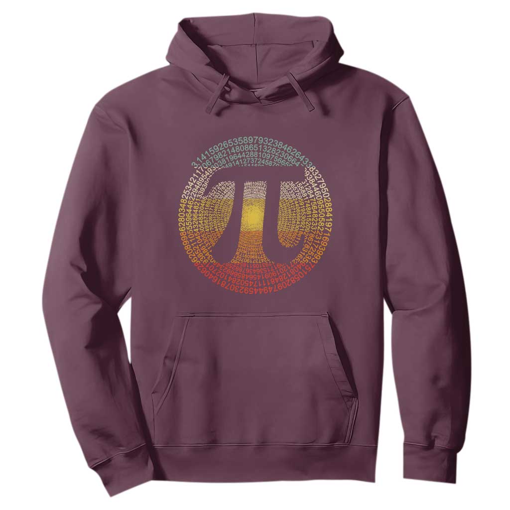 Pi Day Hoodie 3,14 Pi Number Retro Symbol Math Science TS11 Maroon Print Your Wear