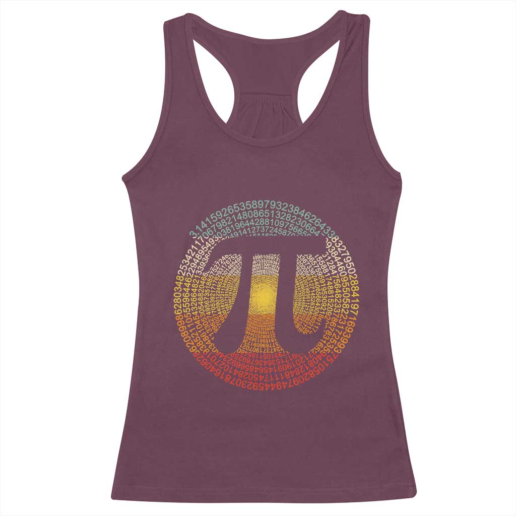 Pi Day Racerback Tank Top 3,14 Pi Number Retro Symbol Math Science TS11 Maroon Print Your Wear