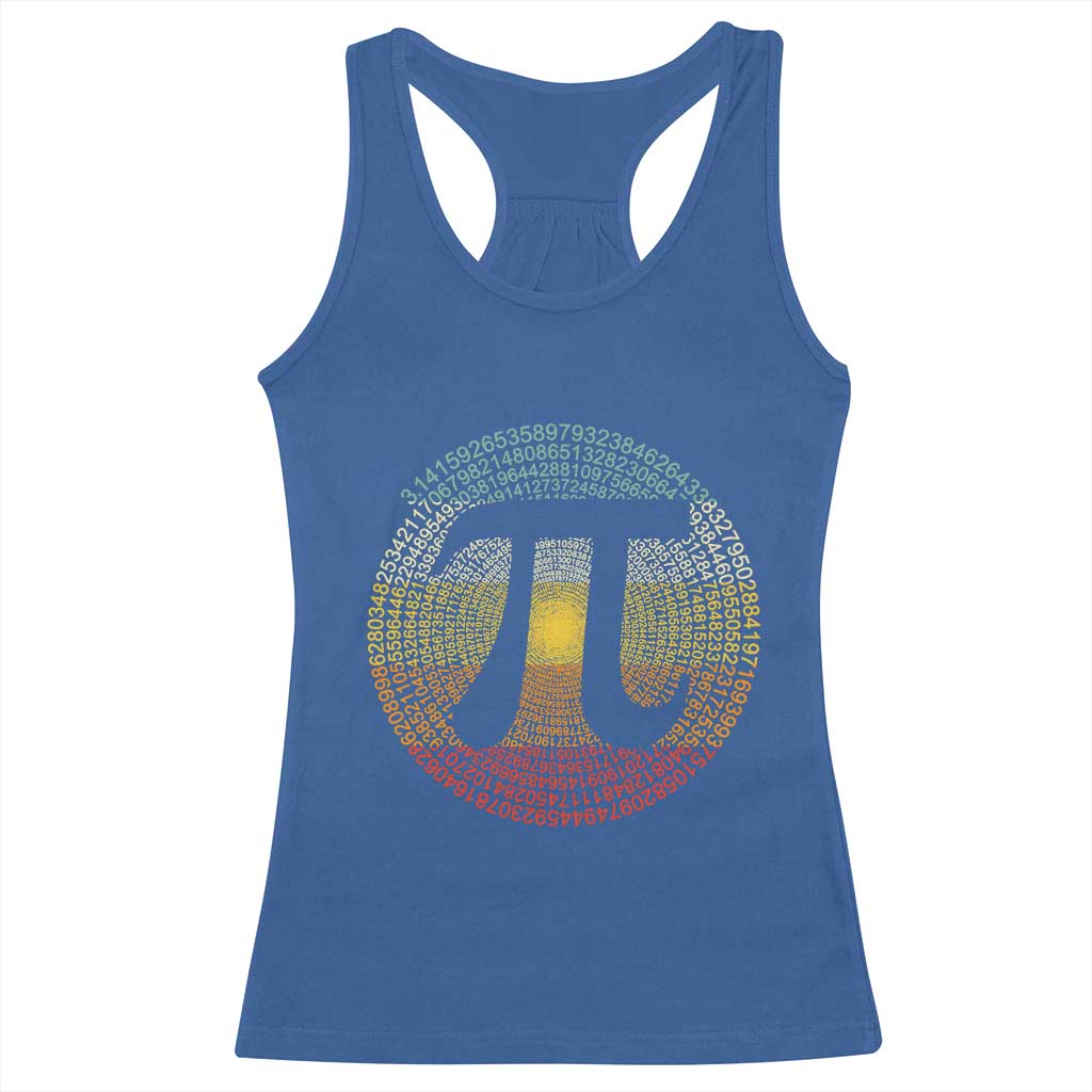 Pi Day Racerback Tank Top 3,14 Pi Number Retro Symbol Math Science TS11 Royal Blue Print Your Wear