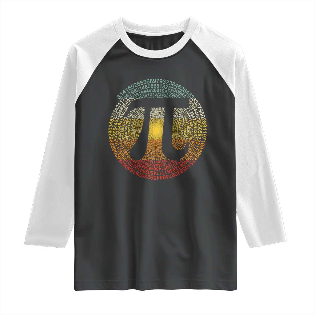 Pi Day Raglan Shirt 3,14 Pi Number Retro Symbol Math Science TS11 Black White Print Your Wear