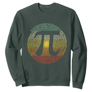 Pi Day Sweatshirt 3,14 Pi Number Retro Symbol Math Science TS11 Dark Forest Green Print Your Wear