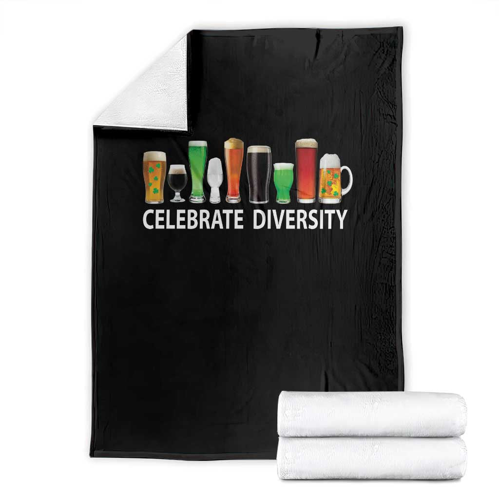 Celebrate Diversity St Patricks Day Beer Drinking Throw Blanket TS11 Black Print Your Wear
