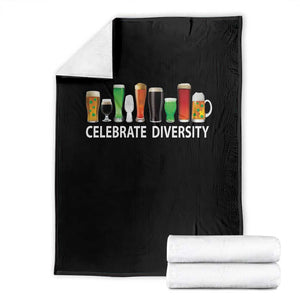 Celebrate Diversity St Patricks Day Beer Drinking Throw Blanket TS11 Black Print Your Wear