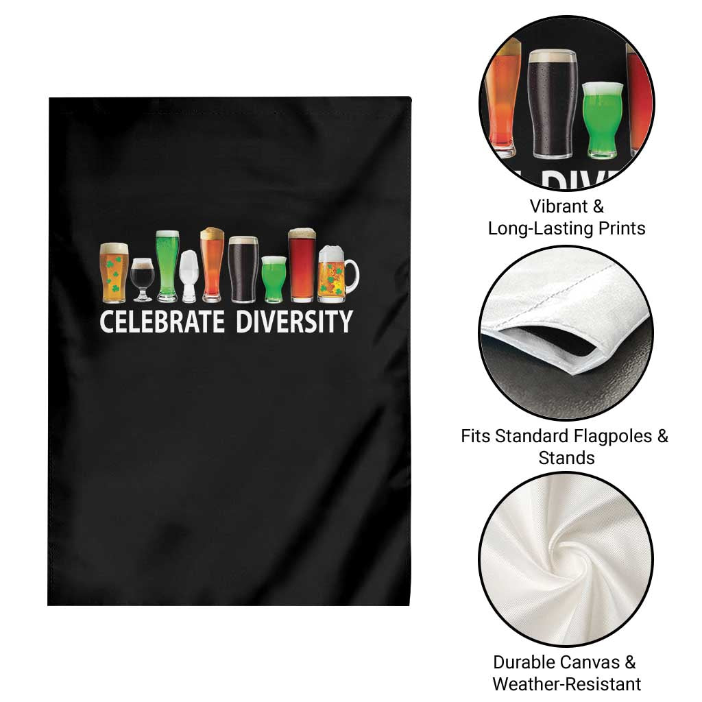 Celebrate Diversity St Patricks Day Beer Drinking Garden Flag TS11 Print Your Wear