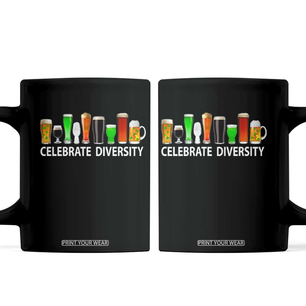 Celebrate Diversity St Patricks Day Beer Drinking Coffee Mug TS11 Black Print Your Wear