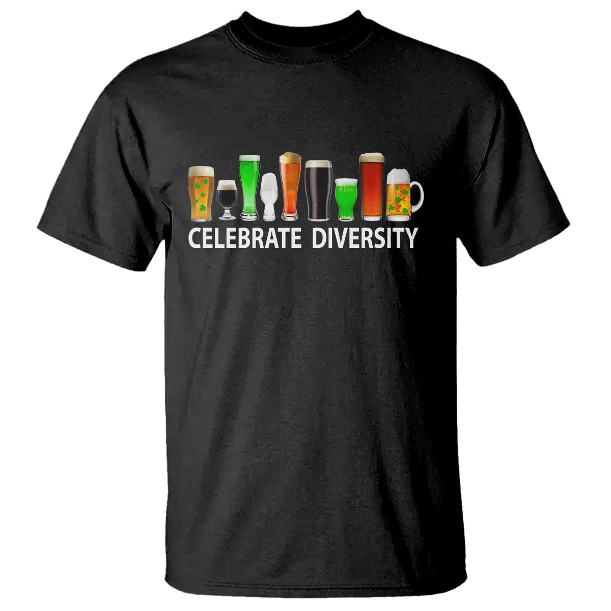 Celebrate Diversity St Patricks Day Beer Drinking T Shirt TS11 Black Print Your Wear