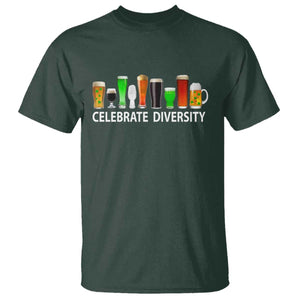 Celebrate Diversity St Patricks Day Beer Drinking T Shirt TS11 Dark Forest Green Print Your Wear