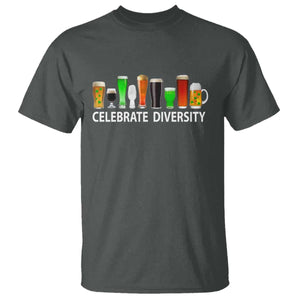 Celebrate Diversity St Patricks Day Beer Drinking T Shirt TS11 Dark Heather Print Your Wear