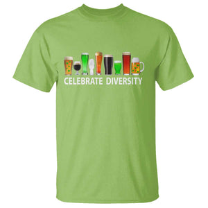 Celebrate Diversity St Patricks Day Beer Drinking T Shirt TS11 Lime Print Your Wear