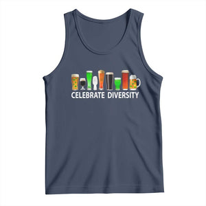 Celebrate Diversity St Patricks Day Beer Drinking Tank Top TS11 Navy Print Your Wear