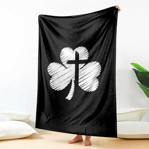 St Patricks Day Christian Religious Shamrock Cross Throw Blanket TS11 Print Your Wear