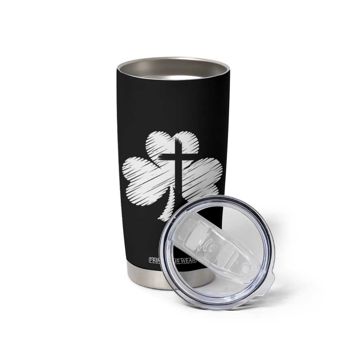 St Patricks Day Christian Religious Shamrock Cross Tumbler Cup TS11 Print Your Wear