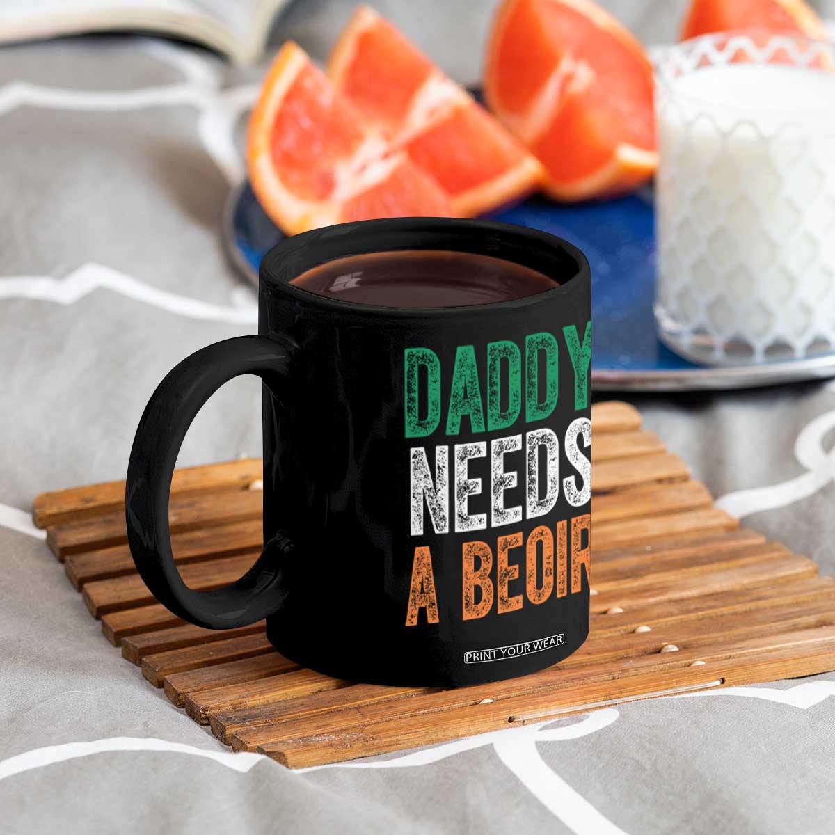 Funny Irish Beer Drinking Coffee Mug Daddy Needs A Beoir Fathers Day TS11 Print Your Wear