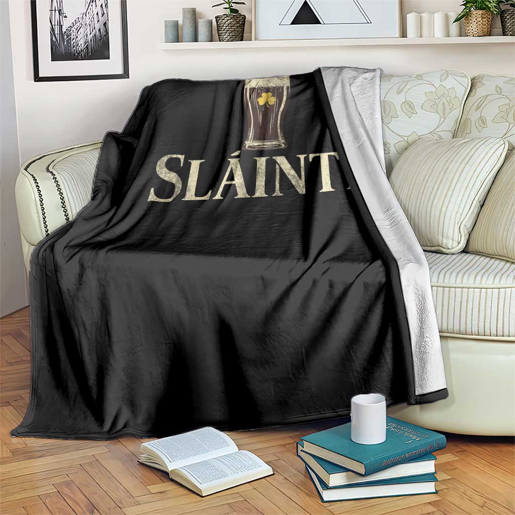 Funny Slainte Stout Beer Irish Drinking St Patricks Day Throw Blanket TS11 Print Your Wear